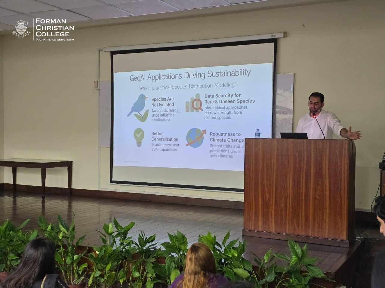 Adeel Ahmad delivering a talk